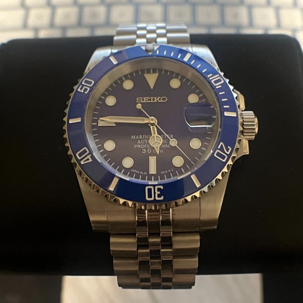 Seiko custom build blue sub mod automatic watch -NH35